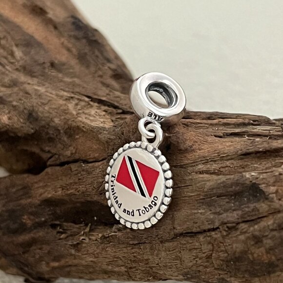 Pandora Republic of Trinidad and Tobago Flag S925 Silver Dangle Charm - Picture 4 of 4